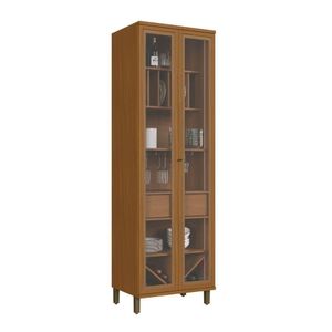 Cristaleira Indekes Imperial Led 2 Portas Vidro 70cm Freijo
