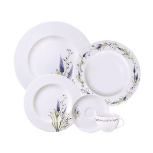 Aparelho De Jantar Tramontina Lilla Em Porcelana Decorada 30 Peças Tramontina
