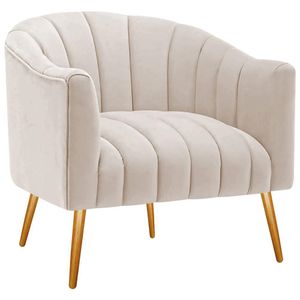 Poltrona Decorativa Sala De Estar Recepção Senna Linho - Adj Decor Cor