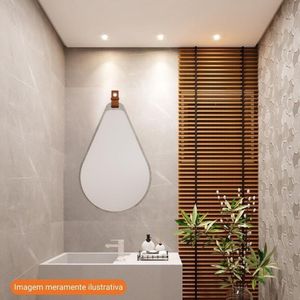 Espelheira Para Decoração De Banheiro, Quarto, Sala, Escritório Mdf 50X76Cm Gota Mgm Cimento Cimento