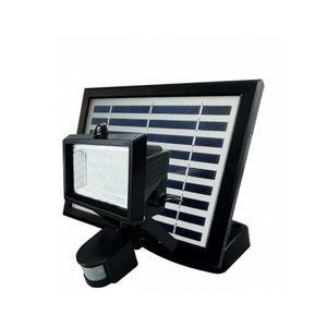 Refletor Led Taschibra Placa Solar+Sensor Presença Prime 02 Ip44 Preto Luz Branco Frio 6500K