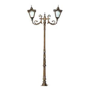 Poste Colonial Bari Para Jardim Alumínio 02 Luminária 2,53M