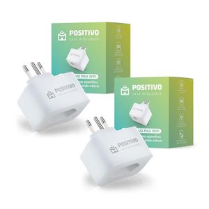 Kit 2 Smart Plug Max Wi-Fi Positivo Casa Inteligente 16A 1600W 100/240V Conexão Wi-Fi