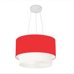 Lustre Duplo Cilíndrico Md-4350 45x40 Bivolt Vermelho Branco