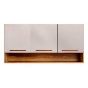 Armário De Cozinha Aéreo New 3 Portas Com Nicho Arte Móveis Cinamomo Off