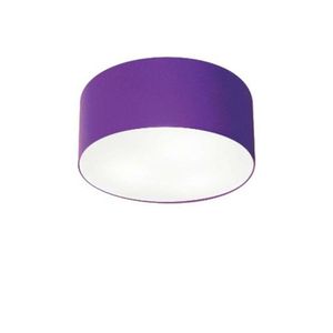 Plafon Cilíndrico Md-3010 Tecido 30x12cm Bivolt Roxo