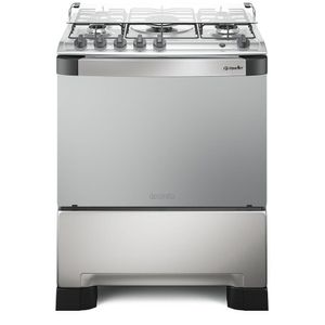 Fogão Mueller 5 Bocas Decorato Inox Com Tripla Chama Inox Bivolt