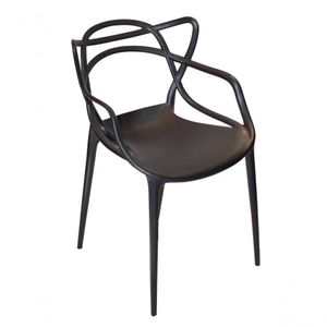 Kit Com 10 Cadeira Allegra Masters 100% Polipropileno Preta Universalmix