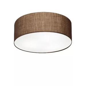 Plafon Cilíndrico Cúpula em Tecido 40x12cm Café Bivolt