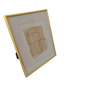 Porta Retrato Pvc Dourado - Borda Branca 20 X 25cm
