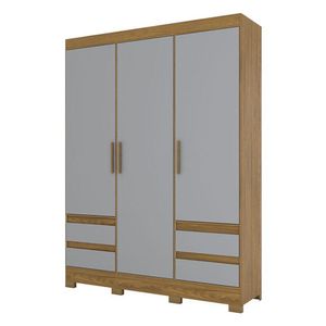 Guarda Roupa Casal B55 Nature Cinza - Briz Móveis