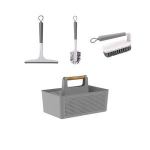Kit Limpeza Para Lavanderia Multiuso Chumbo 4 Peças