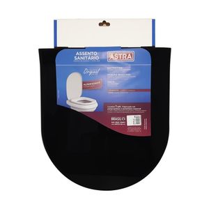 Assento Sanitário Almofadado Astra Calypso Preto Para Vaso