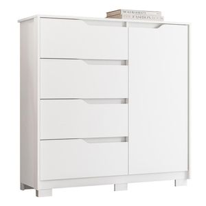 Cômoda Sole 1 Porta E 4 Gavetas Flex Branco - Móveis Albatroz Branco