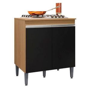 Balcão Para Cooktop Andréia Amendoa Preto - Ajl
