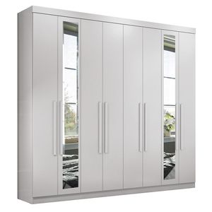 Guarda Roupa Casal Master New 8.4 8 Portas Branco Com Espelho - Santos Andirá Branco