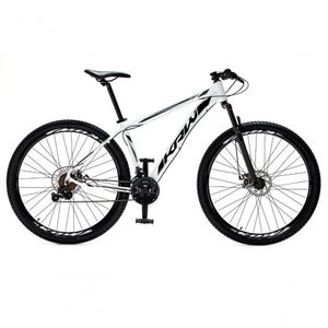 Bicicleta Aro 29 Krw Alumínio 24 Vel Freio A Disco Suspensão Dianteira S1 21 Branco-Preto
