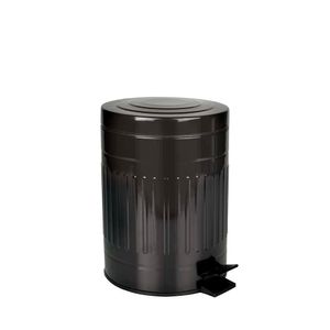 Lixeira Com Pedal E Balde Removível 5 Litros Inox Retrô Mor Preto