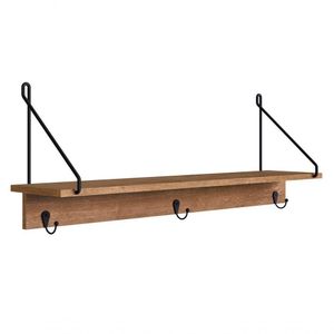 Prateleira Com 03 Ganchos 90cm 27894 Vermont Preto Fosco