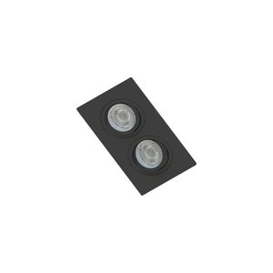 Spot De Embutir Plano Save Energy Para 2 Lâmpadas Mr16 Gu10 Bivolt Preto
