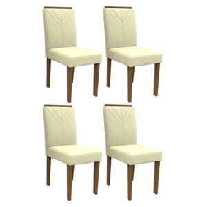 Conjunto 4 Cadeiras Amanda Imbuia-bege - Pr Móveis Bege
