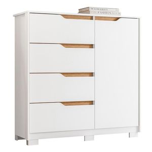 Cômoda Sole 1 Porta E 4 Gavetas Flex Branco-nature - Móveis Albatroz Branco-nature