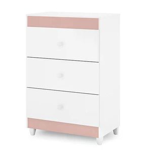 Cômoda Ternura 3 Gavetas - Rosê-branco - Peternella Móveis Rosê-branco