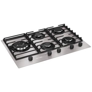 Cooktop Mueller 5 Bocas De Alumínio 77cm Com Grade Dupla MCG5BL Bivolt