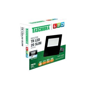 Refletor Tr Led 20w Slim Preto - Taschibra 6500k (branca)