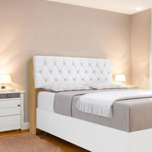 Cabeceira Estofada ísis Queen Naturalle Com Capitonê Branco