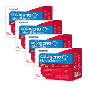 Kit 4 Colágenos Verisol Sachê Q10 Maxinutri Frutas Vermelhas