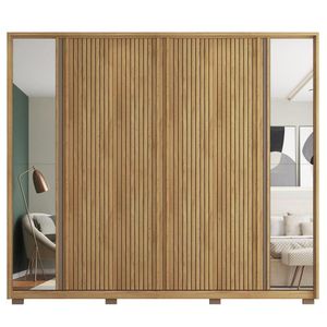 Guarda Roupa Grande 6 Portas 2 Espelhos Marrom Proximus