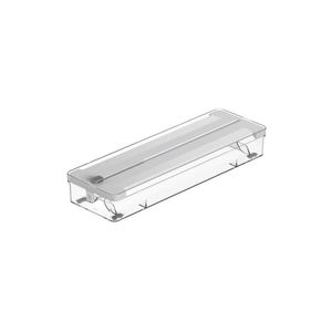 Organizador De Rolos Duplo Com Cortador Clear Branco