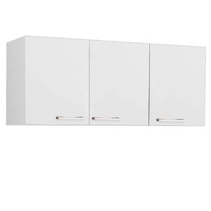 Armário Aéreo De Cozinha 3 Portas 120cm Carol Branco Rud Rack