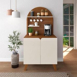 Buffet Cantinho Do Café Viena 80cm 2 Portas Cedro/off White