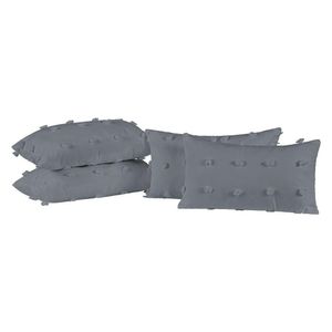 Kit 04 Almofadas Cheias Poppy 60cm X 30cm Cor Cinza Escuro