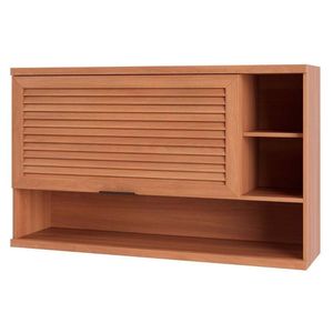 Módulo Cozinha Telasul Thela Macadâmia Armário Thela Macadâmia Com 1 Porta Ripada E Nicho 120cm Freijó Telasul