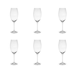 Jogo 6 Taças Para Vinho 510ml Cristal Fulica Bohemia