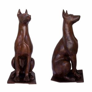 Cachorro Dobermann O Par Escultura Ferro Fundido