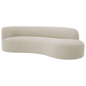 Divã Recamier Orgânico Tokyo 180cm Lado Direito Bouclé - Amarena Móveis Cor Bege