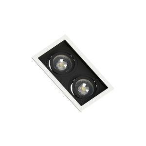 Spot Embutir Recuado Save Energy 2 Lâmpadas Par 20 Bivolt Branco/preto