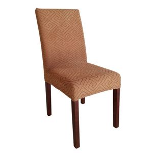 Kit 8 Capas De Cadeira Linha Gold Egípcia - Marrom / Caramelo