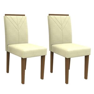 Conjunto 2 Cadeiras Amanda Imbuia-bege - Pr Móveis Bege