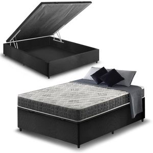 Cama Box Baú Casal + Colchão San Francisco Ortopédico 138