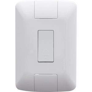 Conjunto 4x2 Com 1 Pulsador Campainha Tramontina Aria 6 A 250 V Branco