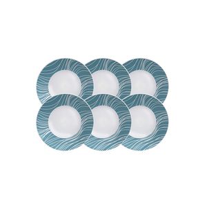 Kit Prato Sobremesa Clarice em Porcelana Decorada 19cm 6pçs - Tramontina