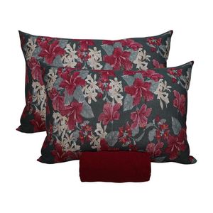 Jogo De Cama Casal Portallar Malha 100% Algodão Nápoles 3 Peças Vermelho