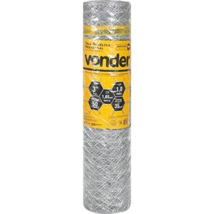 Tela Metálica Mangueirão Hex Malha 3'' Bwg16 1,0m 50m Vonder