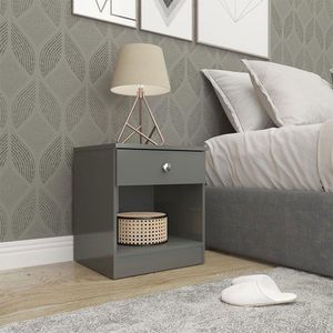 Mesa De Cabeceira London 1 Gaveta 40x45cm London Menu Móveis Cinza