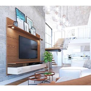 Painel Para Tv Home Suspenso Ambiente Decore 1.8 Freijó Off White - Imcal